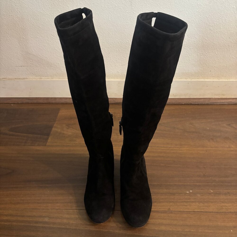 Eileen Fisher Tall Black Suede Boots - Size 6.5